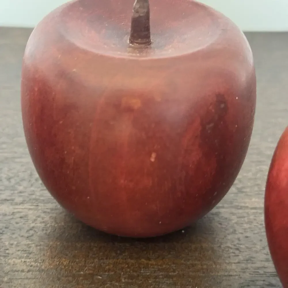 VTG Wooden Apples Set 4 Hand Carved Country Farmhouse Primitive Teachers Decor